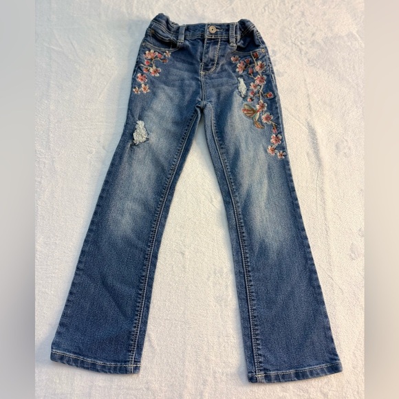 Squeeze Other - Squeeze Embroidered Distressed Blue Jeans for Little Girls
size 6X